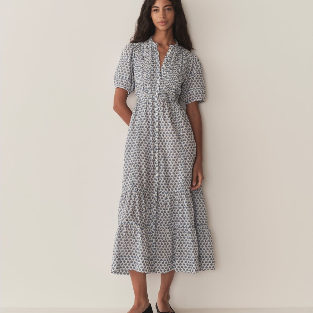 Doen Elegant Blue Patterned Haleigh Maxi Dress XS